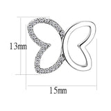 High polished (no plating) Stainless Steel Earrings with AAA Grade CZ  in Clear