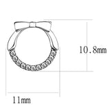 High polished (no plating) Stainless Steel Earrings with AAA Grade CZ  in Clear