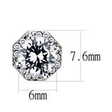 High polished (no plating) Stainless Steel Earrings with AAA Grade CZ  in Clear
