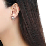 High polished (no plating) Stainless Steel Earrings with Synthetic Pearl in White