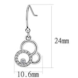 High polished (no plating) Stainless Steel Earrings with AAA Grade CZ  in Clear