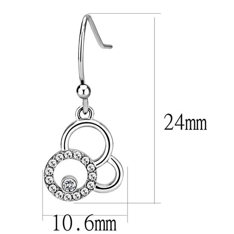 High polished (no plating) Stainless Steel Earrings with AAA Grade CZ  in Clear