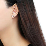 High polished (no plating) Stainless Steel Earrings with Synthetic Pearl in White