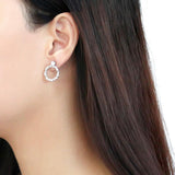 High polished (no plating) Stainless Steel Earrings with AAA Grade CZ  in Clear