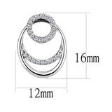 High polished (no plating) Stainless Steel Earrings with AAA Grade CZ  in Clear