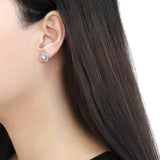Two-Tone IP Gold (Ion Plating) Stainless Steel Earrings with AAA Grade CZ  in Clear