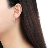 High polished (no plating) Stainless Steel Earrings with Synthetic Pearl in White