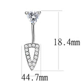 High polished (no plating) Stainless Steel Earrings with AAA Grade CZ  in Clear