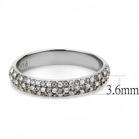 High polished (no plating) Stainless Steel Ring with AAA Grade CZ  in Multi Color