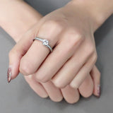 High polished (no plating) Stainless Steel Ring with AAA Grade CZ  in Clear
