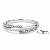 High polished (no plating) Stainless Steel Ring with AAA Grade CZ  in Clear