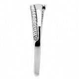 High polished (no plating) Stainless Steel Ring with AAA Grade CZ  in Clear