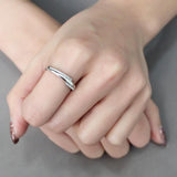 High polished (no plating) Stainless Steel Ring with AAA Grade CZ  in Clear