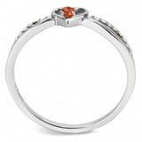 High polished (no plating) Stainless Steel Ring with AAA Grade CZ  in Orange