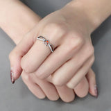 High polished (no plating) Stainless Steel Ring with AAA Grade CZ  in Orange