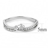 High polished (no plating) Stainless Steel Ring with AAA Grade CZ  in Clear