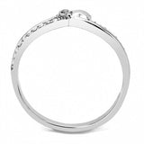 High polished (no plating) Stainless Steel Ring with AAA Grade CZ  in Clear