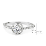 High polished (no plating) Stainless Steel Ring with AAA Grade CZ  in Clear