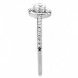 High polished (no plating) Stainless Steel Ring with AAA Grade CZ  in Clear