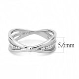 High polished (no plating) Stainless Steel Ring with AAA Grade CZ  in Clear
