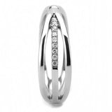 High polished (no plating) Stainless Steel Ring with AAA Grade CZ  in Clear