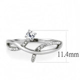 High polished (no plating) Stainless Steel Ring with AAA Grade CZ  in Clear