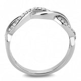 High polished (no plating) Stainless Steel Ring with AAA Grade CZ  in Clear