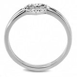 High polished (no plating) Stainless Steel Ring with AAA Grade CZ  in Clear