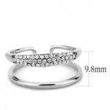 High polished (no plating) Stainless Steel Ring with AAA Grade CZ  in Clear
