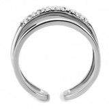 High polished (no plating) Stainless Steel Ring with AAA Grade CZ  in Clear