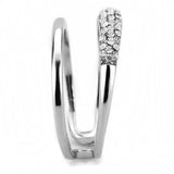 High polished (no plating) Stainless Steel Ring with AAA Grade CZ  in Clear