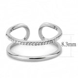 High polished (no plating) Stainless Steel Ring with AAA Grade CZ  in Clear