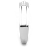 High polished (no plating) Stainless Steel Ring with AAA Grade CZ  in Clear