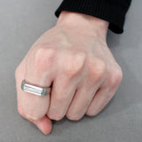 High polished (no plating) Stainless Steel Ring with AAA Grade CZ  in Clear