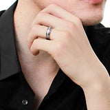 High polished (no plating) Stainless Steel Ring with AAA Grade CZ  in Clear