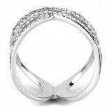 High polished (no plating) Stainless Steel Ring with AAA Grade CZ  in Clear