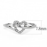 High polished (no plating) Stainless Steel Ring with AAA Grade CZ  in Clear