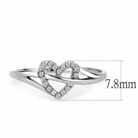 High polished (no plating) Stainless Steel Ring with AAA Grade CZ  in Clear