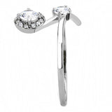 High polished (no plating) Stainless Steel Ring with AAA Grade CZ  in Clear