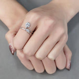 High polished (no plating) Stainless Steel Ring with AAA Grade CZ  in Clear