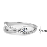 High polished (no plating) Stainless Steel Ring with AAA Grade CZ  in Clear