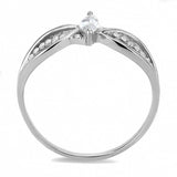 High polished (no plating) Stainless Steel Ring with AAA Grade CZ  in Clear