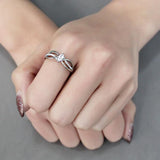 High polished (no plating) Stainless Steel Ring with AAA Grade CZ  in Clear