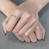 High polished (no plating) Stainless Steel Ring with AAA Grade CZ  in Clear