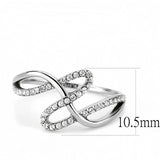 High polished (no plating) Stainless Steel Ring with AAA Grade CZ  in Clear