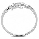 High polished (no plating) Stainless Steel Ring with AAA Grade CZ  in Clear