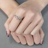 High polished (no plating) Stainless Steel Ring with AAA Grade CZ  in Clear