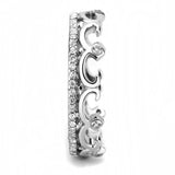 High polished (no plating) Stainless Steel Ring with AAA Grade CZ  in Clear