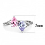 High polished (no plating) Stainless Steel Ring with AAA Grade CZ  in Multi Color