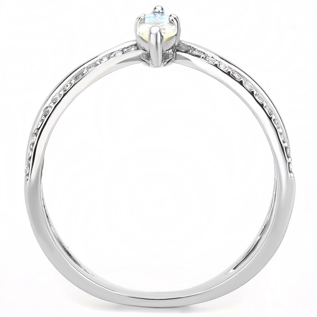 High polished (no plating) Stainless Steel Ring with AAA Grade CZ  in Multi Color